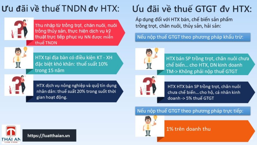 Các ưu đãi đối với hợp tác xã 5 ưu đãi về thuế đối với hợp tác xã