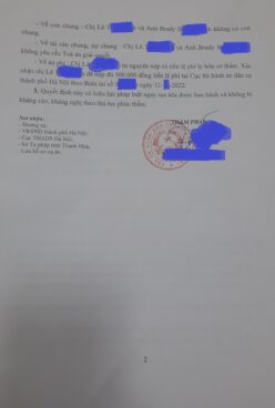 VỤ VIỆC LY HÔN VỚI NGƯỜI NƯỚC NGOÀI PHÂN CHIA TÀI SẢN 7 Quyết định công nhận thuận tình ly hôn