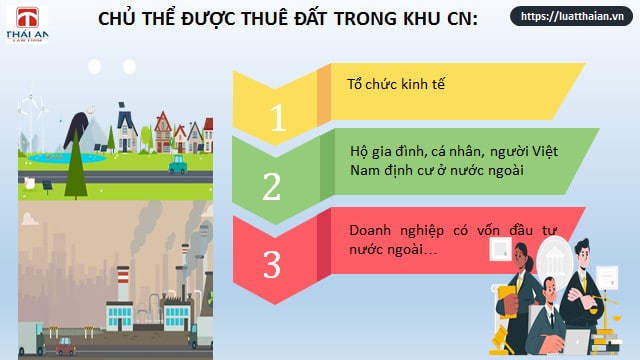 Hợp đồng thuê lại đất trong khu công nghiệp 4 Các chủ thể được thuê lại đất trong khu công nghiệp